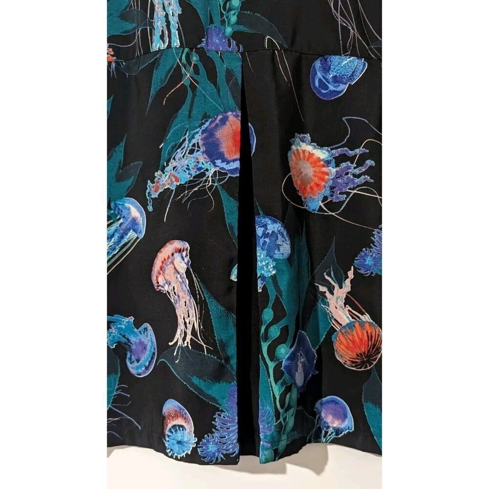 Via Ripatti Designs Jellyfish Button Down Shirt Mens Multicolored Polyester u - Picture 7 of 9